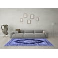 thumbnail image 3 of Ahgly Company Indoor Round Medallion Blue Traditional Area Rugs, 6' Round, 3 of 4