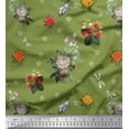 thumbnail image 1 of Soimoi Poly Georgette Fabric,Strawberry & Peony Floral Printed Fabric 1 Yard 52 Inch Wide, 1 of 1