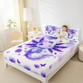 thumbnail image 4 of Manfei Cute Cartoon Axolotl Twin Sheet Sets for Teens, Purple Dreamy Butterfly Twin Fitted Sheet, Kawaii Animal Flat Sheet, Super Cozy Room Decor, 3 Pieces, 4 of 7