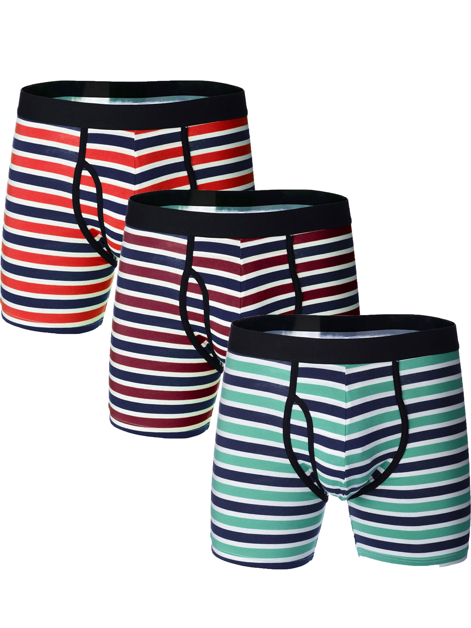 Pack of 3 Men New Stripe Boxer Shorts Pants Briefs Underwear 95% Cotton Boxers S M L XL 2XL