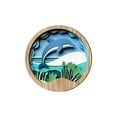 thumbnail image 2 of AURIGATE Layered Coastal Wood Wall Art, Underwater Scene Round Tabletop & Hanging Decor, Beach Bathroom Living Room Decor, 2 of 6