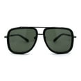 thumbnail image 1 of Mens Large Double Bridge Racer Rectangle Sunglasses Gunmetal Black Green, 1 of 4
