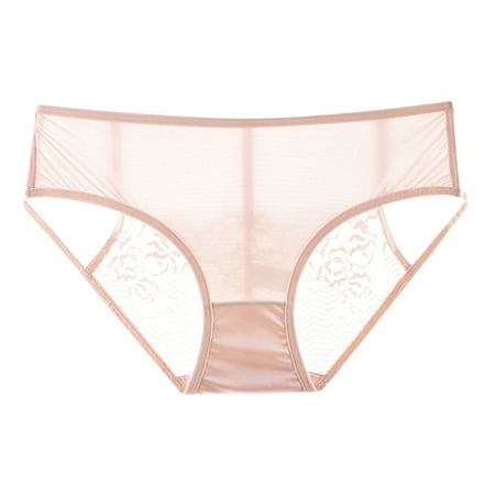 eczipvz Seamless Lace Thongs for Women No Show Thong Underwear Lady Breathable Comfort Panty Soft Laser Cut Undie Tanga(Pink M)
