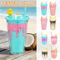 thumbnail image 2 of 1pack Ice Cream-Shaped Cups with Straws, Holds 14 oz, BPA Free Plastic, Birthday Party Supplies, Multi-Color, 2 of 12