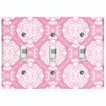 thumbnail image 1 of Metal Light Switch Plate Cover Mandala Pink White Floral Pattern Damask MDL076, 1 of 13