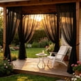 thumbnail image 6 of Gumesh Black Outdoor Sheer Curtains for Patio Waterproof Sheer Curtains Privacy Mesh Net Outside Curtains Rod Pocket for Gazebo, Porch, Pergola, 63W x 98L, 6 of 6