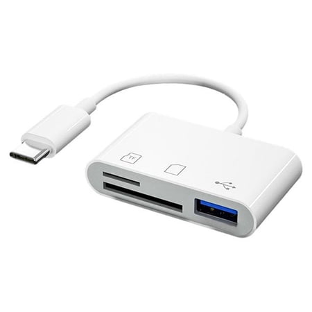 Portable ABS 3 in 1 USB C TF SD Card Reader Adapter Camera Reader SD to USB C Adapter for Phone Computer USB C Devices Plug and Play