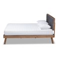 thumbnail image 2 of Baxton Studio Alke Mid-Century Moderna tela gris oscuro tapizada nogal marrón acabado madera cama de plataforma de tamaño completo Baxton Studio 10477, 2 of 2