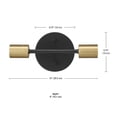 thumbnail image 4 of Globe Electric Minimalist 10" 2-Light LED Matte Black Reversible Vanity Light with Matte Brass Accent, 4 of 11
