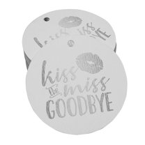 Inkdotpot Real Silver Foil Kiss The Miss Goodbye Bridal Shower Tags Favor Hang Paper Tags 100 Pieces