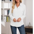 thumbnail image 2 of Blusa de mujer con cuello en V, camisa elegante de manga larga, blusa informal de trabajo, 2 of 5