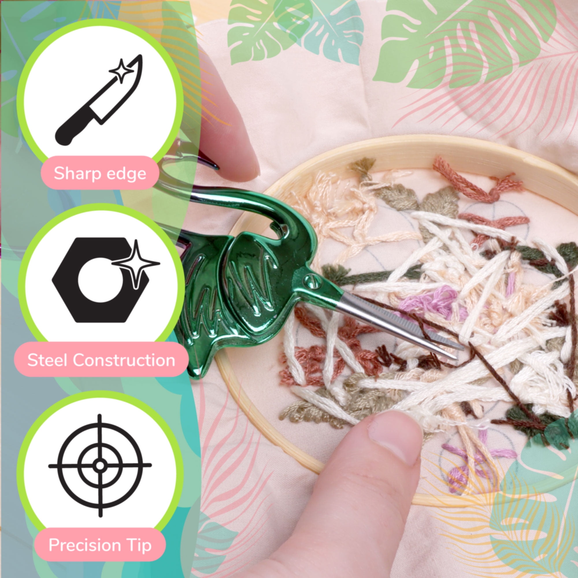 JubileeYarn Flamingo Embroidery Scissors - Lush, Dewberry, Mint - 9 Total Scissors