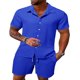 thumbnail image 3 of Conjunto de camiseta y pantalones cortos de verano para hombre, ropa deportiva multicolor de 2 piezas, camiseta y pantalones cortos, 3 of 5