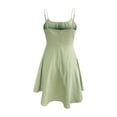 thumbnail image 5 of XVJRHAK Summer Dress Women'S Fresh And Sweet Waist Suspended Short Skirt Large Swing Dress A Line Skirt (Green,XL), 5 of 9