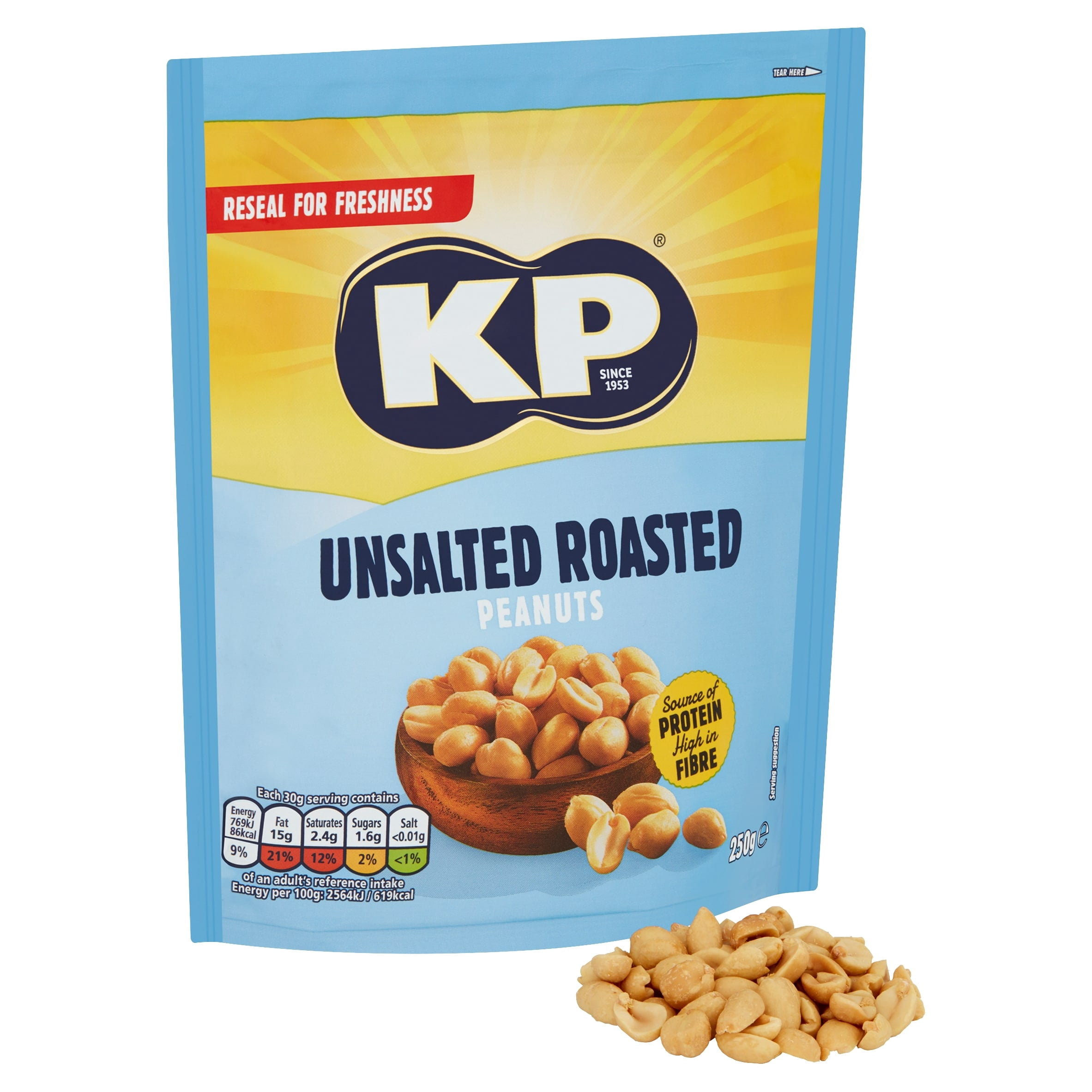 Kp Unsalted Peanuts 250G, Imported from Britain