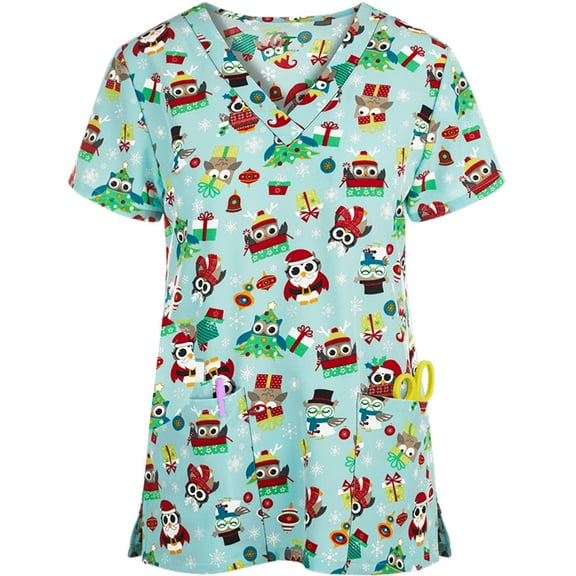 Christmas Scrub Top