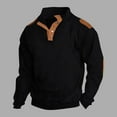 thumbnail image 2 of JTieacloth Button Casual Tee Collared Men's Pullover Sweatshirts Long Sleeve Shirts Casual Thermal Loose Fit Button Up Pullovers Black L, 2 of 3