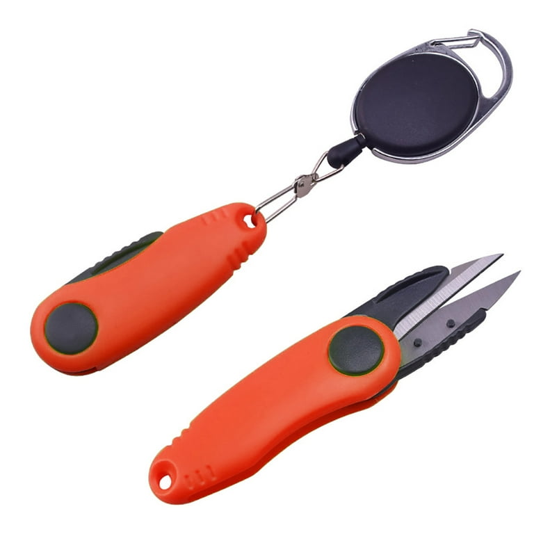 Portable Folding Fishing Line Cutter Clipper Scissors Tool with Retractable  Hook 