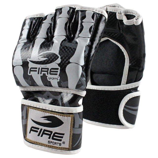 Par De Guantes Para MMA PVC Fire Sports Esqueleto T- Mediano Fire Sports guante/mma/pvc/Diseño Calavera