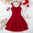 thumbnail image 4 of XEGLSBU Girls Dresses Size 14-16 Winter Kids Stylish Summer Girls Dress with Waist Design Sleeveless Spaghetti Strap Casual Outfit for Teen Red Size 7-8 Years, 4 of 9