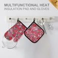 thumbnail image 4 of Yayeee Oven Mitts and Pot Holder Set of 2 Heat Resistant Kitchen Gloves Baking Hot Pad, Sweet Strawberry, 4 of 5