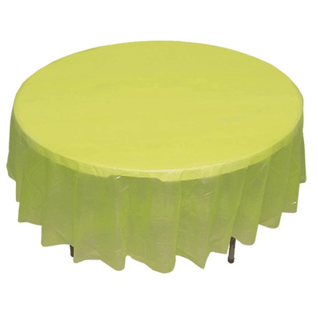 Mantel desechable de color sólido multicolor opcional redondo (84 pulgadas) mantel de plástico peva