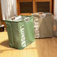 thumbnail image 4 of POINTERTECK Large Capacity Foldable Dirty Clothes Basket with Wood Handle Breathable Laundry Storage Basket - Letter Printing Design, 4 of 8