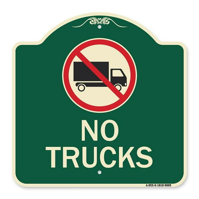 SignMission A-DES-G-1818-9809 Panneau Série Designer - Pas de Camions avec Graphique