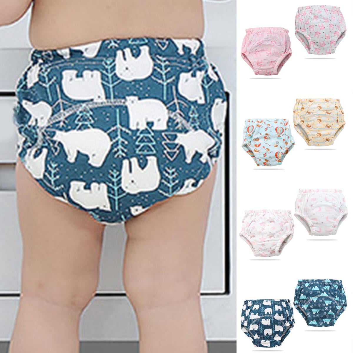 Happy date 2Packs Plastic Underwear Covers for Potty Training Soft and Good  Elastic Rubber Pants for Babies Diaper Cover Rubber Pants for Toddlers