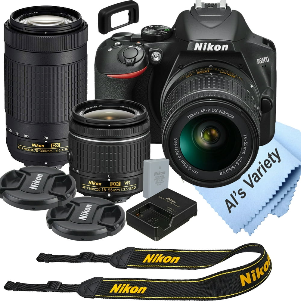 Nikon D3500 DSLR Camera Kit with 18-55mm VR + 70-300mm Zoom Lenses