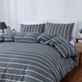 thumbnail image 4 of Juego de Ropa de Cama HSKIKWN Queen 3 Piezas Rayas Gris y Blanco, 4 of 9