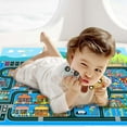 thumbnail image 2 of Fuzorise Kids Rug Kids City Road Rug Kids Puzzle Game Mat Kids Room Decoration Rug Kids Education Interactive Rug Suitable for Classroom Game Room Bed(Blue,5.2ftx7.9ft), 2 of 7