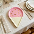 thumbnail image 6 of Dongrere 8 Pcs Disposable Paper Plates, Ice Cream Snack Plates, Triangle Paper Plates for Home Party Shower Wedding Supplies, 7x10 Inch, Pink, 6 of 6