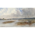 thumbnail image 3 of Charles Parsons 14x10 Black Modern Framed Museum Art Print Titled - River Scene with Stranded&nbsp;Boats (1890), 3 of 5