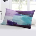 thumbnail image 5 of Purple Turquoise Throw Pillow Covers, Geometric Modern Abstract Oil Painting Soft Breathable Pillow Cases with Invisible Zipper for Sleeping, Body Pillowcases for Couch Bed Sofa Chair 24x36 Inches, 5 of 6