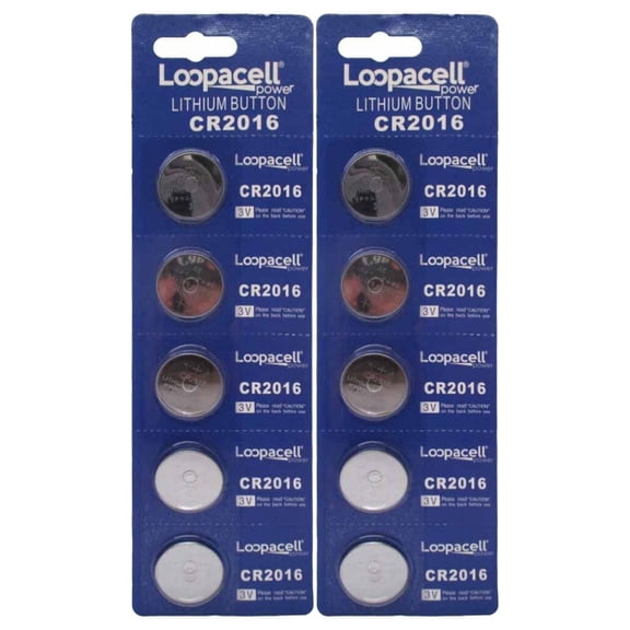 Loopacell CR2016 3 volt Lithium Batteries (10 Pack)