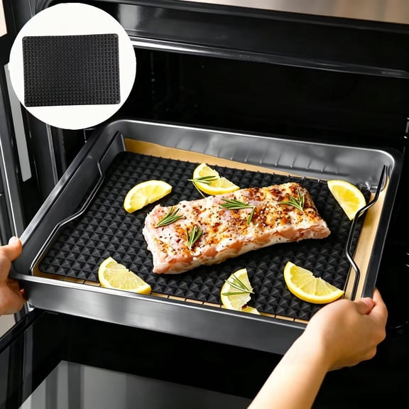 Top Pyramid Pan, Silicone Baking Mat Non-stick Pan, Heat-Resistant and Flexible Oven Mats for Cooking, Roasting & BBQ(Black)