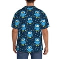 thumbnail image 3 of Pofeuu Blue Owl Print Mens Casual Short Sleeve Shirts Beach Summer Spread Collar Pocket Tops Men's Casual Short-sleeved Shirt-4X-Large, 3 of 5