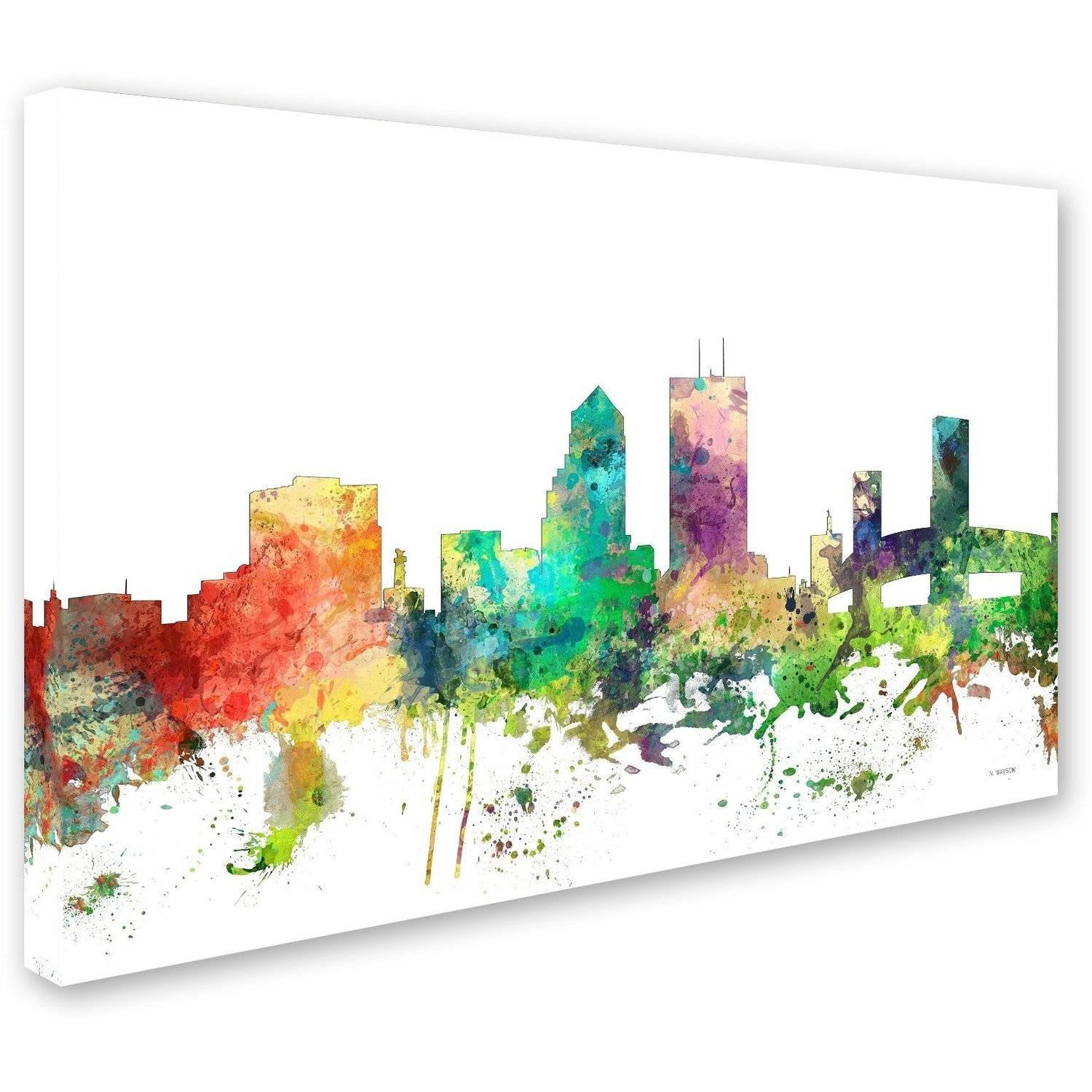 Trademark Fine Art "Jacksonville Florida Skyline SP" Canvas Art by Marlene Watson