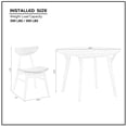 thumbnail image 3 of Dining Table Set for 4, Compact Mid-Century Modern Table & Chair Set for Home, Apartment w/ 4 Chairs, Padded Seats & Wooden Frame, Natural, 3 of 7