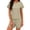 Khaki, variant on BTDECLAR Women's Summer Pajamas Sets 2 Piece Crewneck Ruffle Short Sleeve Tops and Shorts Pj Set Soft Comfy Breathable Sleepwear Outfits