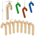 thumbnail image 2 of Inkdotpot 40pcs Candy Cane Wooden Ornament with Holes 3.5" Unfinished Predrilled Natural Wood Slices for Crafts Wooden DIY Christmas Ornaments Hanging Ropes Included, 2 of 5