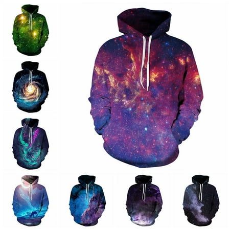 Ca Man Hoody - Men Hoodies 3D Sweatshirts With Hat Print Stars Nebula Women Hoodies Loose Thin Hooded Hoody Tops Lovers Hoodies