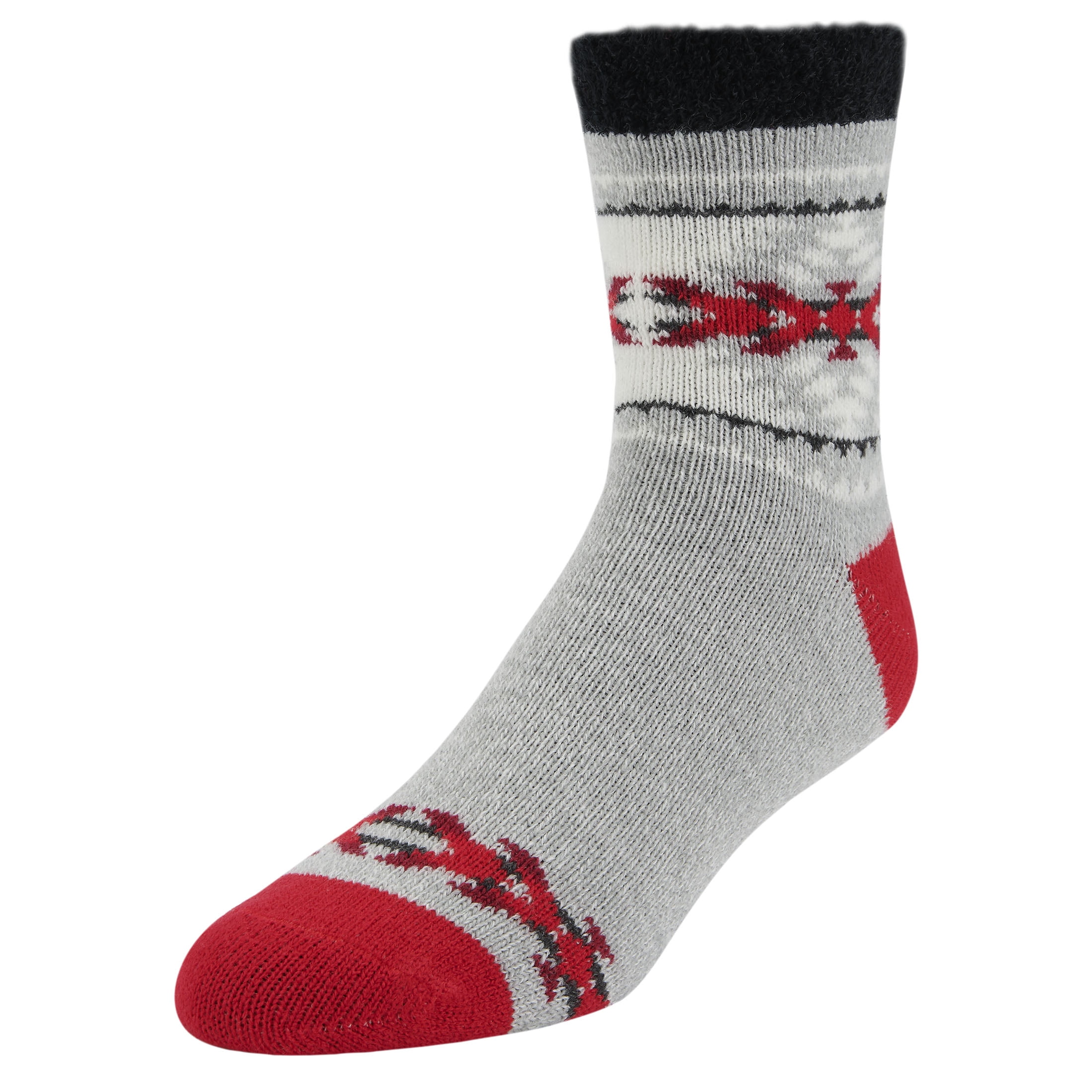 Airplus Dual Layer Holiday Crew Sock, Home for Christmas, Men's Large 3 Pack