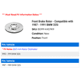 thumbnail image 2 of Front Brake Rotor - Compatible with 1987 - 1991 BMW 325i 1988 1989 1990, 2 of 2