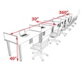 thumbnail image 2 of 6 Person Modern Metal Leg Office Workstation Desk Set, #OT-SUL-SPM22, 2 of 2