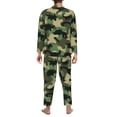 thumbnail image 5 of Bingfone Men'S Pajama Set 2 Piece Loungewear Pjs, Long Sleeve With Pajama Pants-Camouflage Dinosaur, 5 of 9