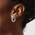 thumbnail image 3 of 10K White Gold Diamond Hinged Hoop Earrings (Width 18) (Length 16) - Jbsp, 3 of 5