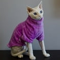 thumbnail image 6 of CNKOO Soft Coral Fleece Turtleneck Sweater for Sphynx Cats  Winter Warm Outfit for Hairless Cats with Sleeves - Suitable for Small  Medium  Large  and Extra Large Breeds, 6 of 6