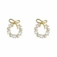 thumbnail image 2 of SPRING PARK Women Faux Pearl Stud Earrings For Simple Bow Small Fashion Ear Jewelry, 2 of 7